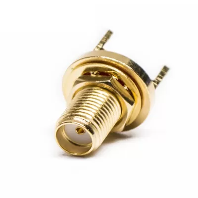 SMA female IP67 through-board connector for PCB installation