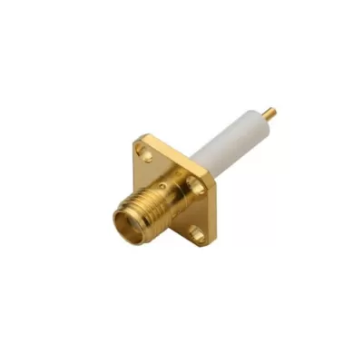 SMA Threaded Straight Jack Female Pin Solder Panel Mount 2 Holes Flange 50Ohm 6Ghz Extended Insulation Sma Connector Female