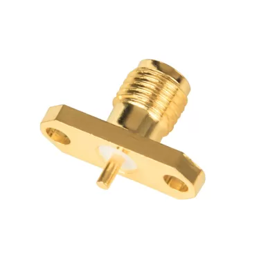 RF Connector 2 Holes Flange Mount Female Socket 50GHZ