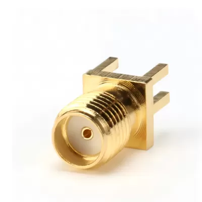 PCB Edge Mount SMA Female Connector, Straight, 50 Ohm